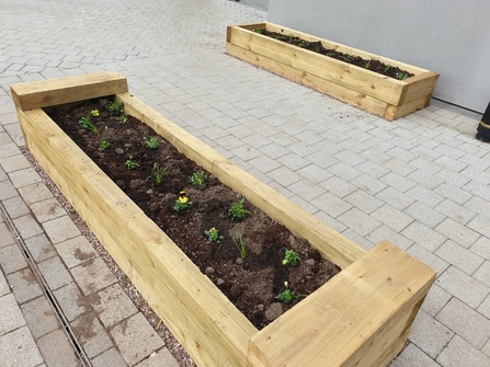 DePave: new raised beds at Hollinswood Neighbourhood Centre