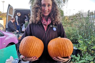 Lizzie and pumpkins
