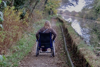 Becky Hedley on towpath