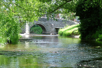 River Clun upstream of saddleback bridge