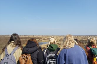 A group looking out on to Whixall Moss