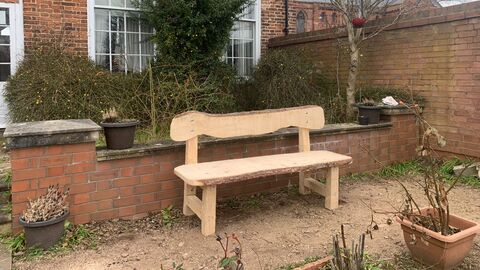 Bench made by Beth and the Youth Project Group at The Cut, Shrewsbury