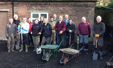 DePave: Volunteers smash up the hard standing at Coalbrookdale Community Centre