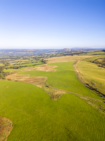 drone shot of a landscape in Shropshire
