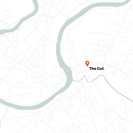 Map of Shrewsbury with location of The Cut