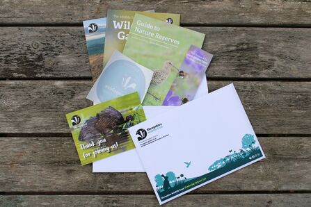 Flat-lay photo of Shropshire Wildlife Trust's membership pack